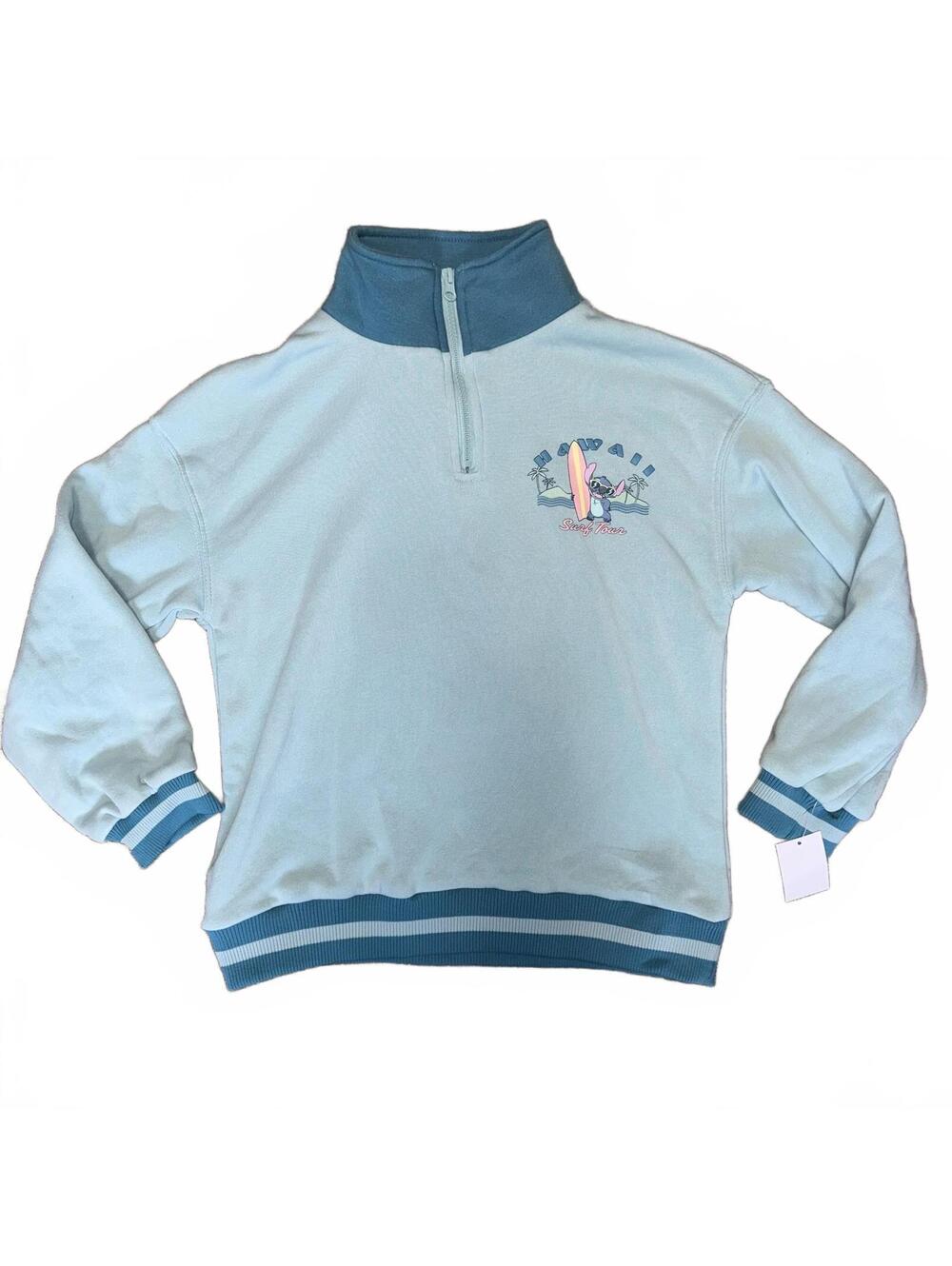 Disney Lilo & Stitch Half-Zip Pullover Sweatshirt Girls Size Large